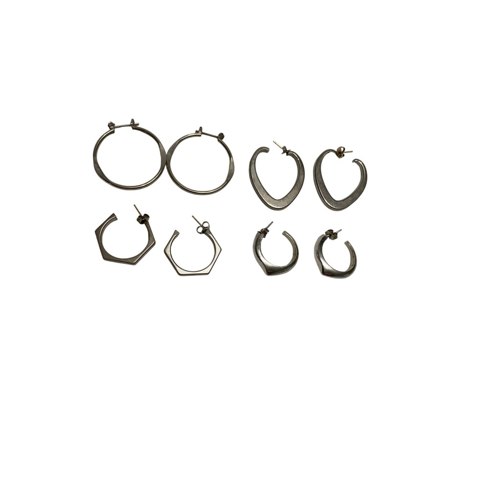 Unbranded Hoop Earrings Set Womens OS Excellent Geometric‎ 4 Pairs Mixed